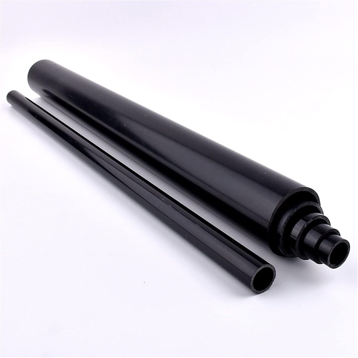 PVC Tube, 2pcs Black PVC Pipe Aquarium Fish Tank Water Tube Home Garden Watering Accessories Planting Frame Hard Tube 50cm Long (Size : Outer Diameter 50mm)