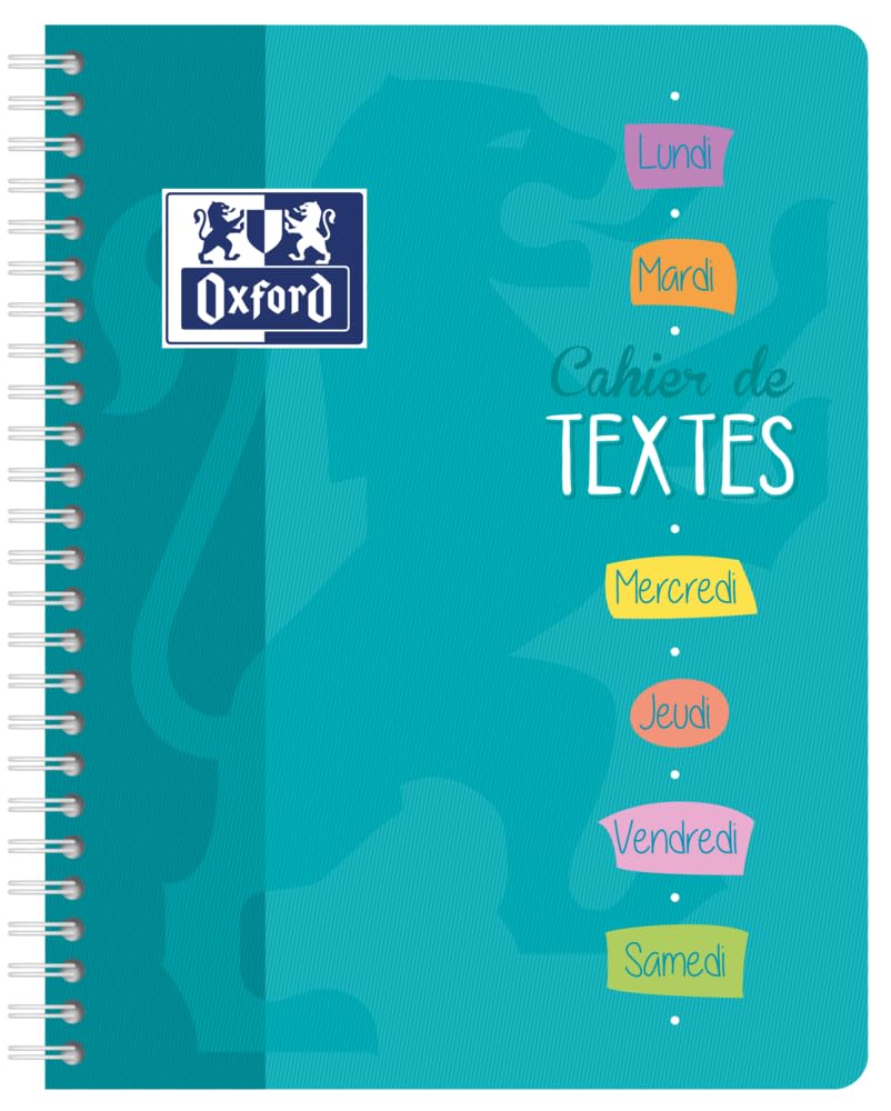 OXFORD Cahier de Textes 17x22cm Grands Carreaux Seyès 148 Pages Reliure Intégrale