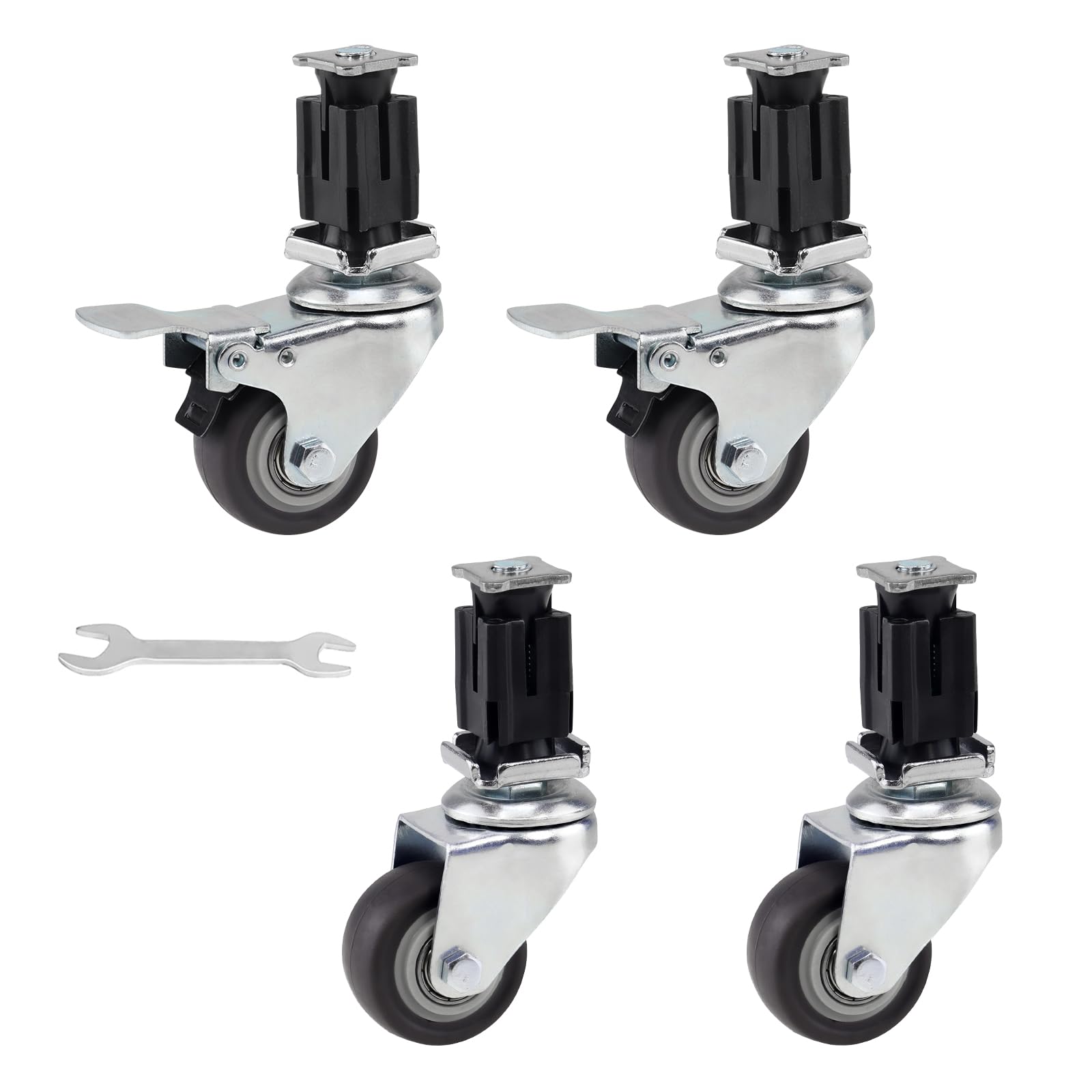 2-inch Expanding Stem Caster Wheels,for 1.2" Square Tubes Thickness≤1.5mm