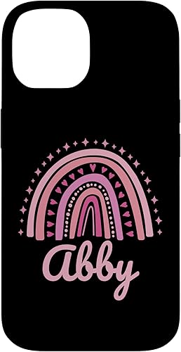 Vista 4 de Abby Name Personalized Funny Women Pink Rainbow Abby Case for iPhone 16