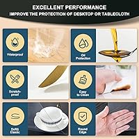 Vista 4 de Protector de PVC transparente de 42 x 54 pulgadas para tapete de escritorio de plástico de 52 pulgadas para escritorio de oficina, escritorio