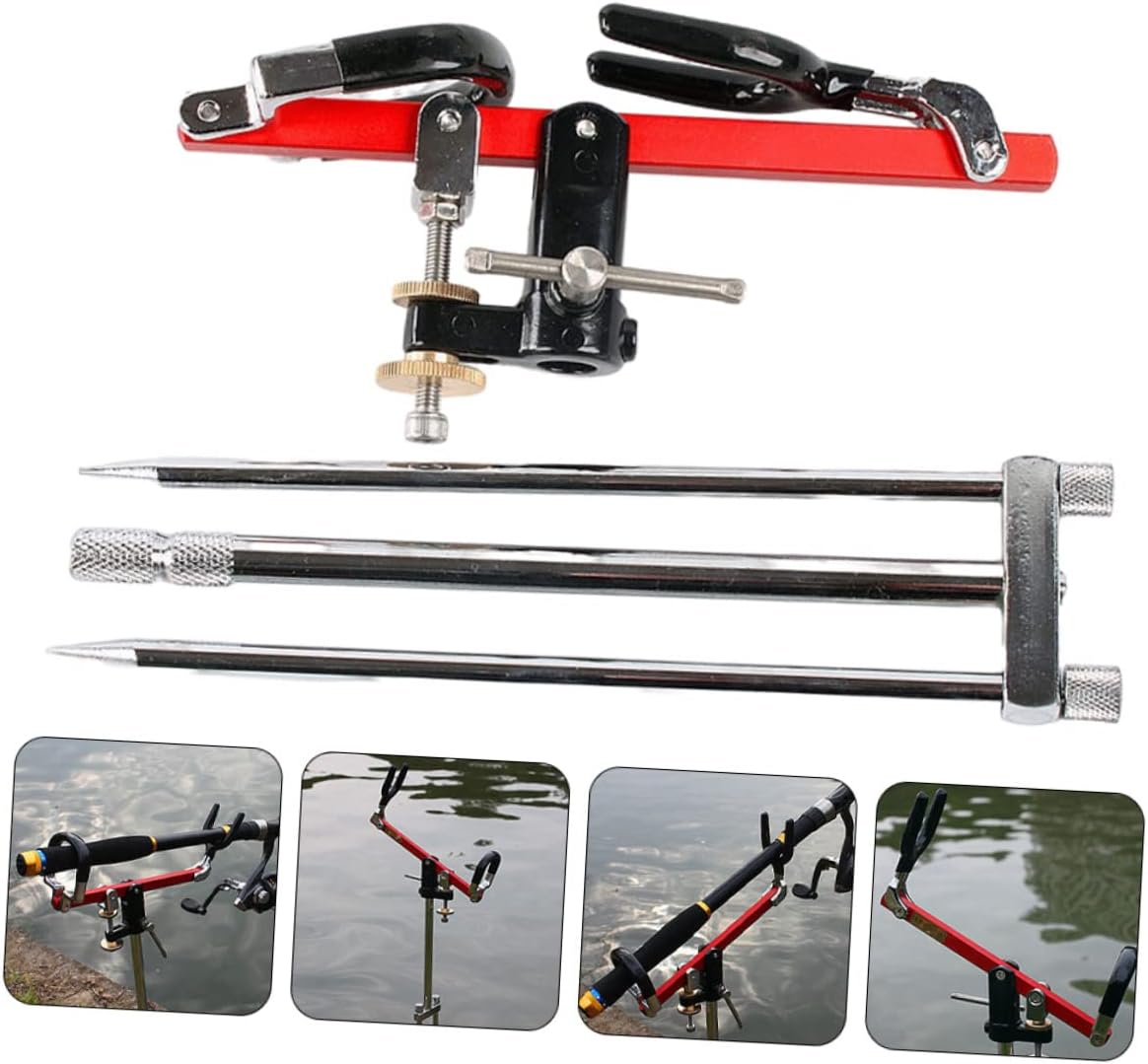BESPORTBLE Multi-Function Fishing Rod Rack Holder Adjustable Aluminum Alloy Stand for Convenient Storage of Fishing Poles for Garage and Outdoor Use