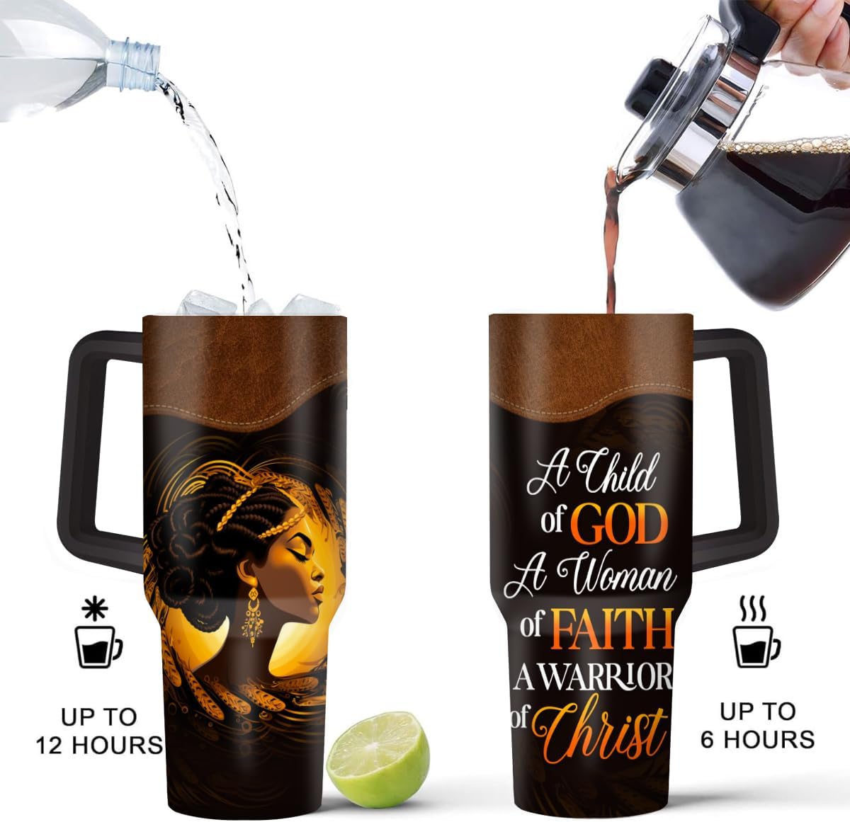 Sistabag - Coffee Tumbler For Black Women - Birthday, Mother's Day, Christmas Gifts For Women, Pride Tumbler For Woman (Child Of God, 40 Oz) - Image 3