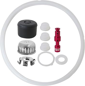 10Pcs for Instant Pot Replacement Parts Kit for RIO 6 Qt Includes Inner Cooking Pot, Sealing Ring, Steam Release Handle, Float Valve with Silicone Cap, Anti-Block Shield
