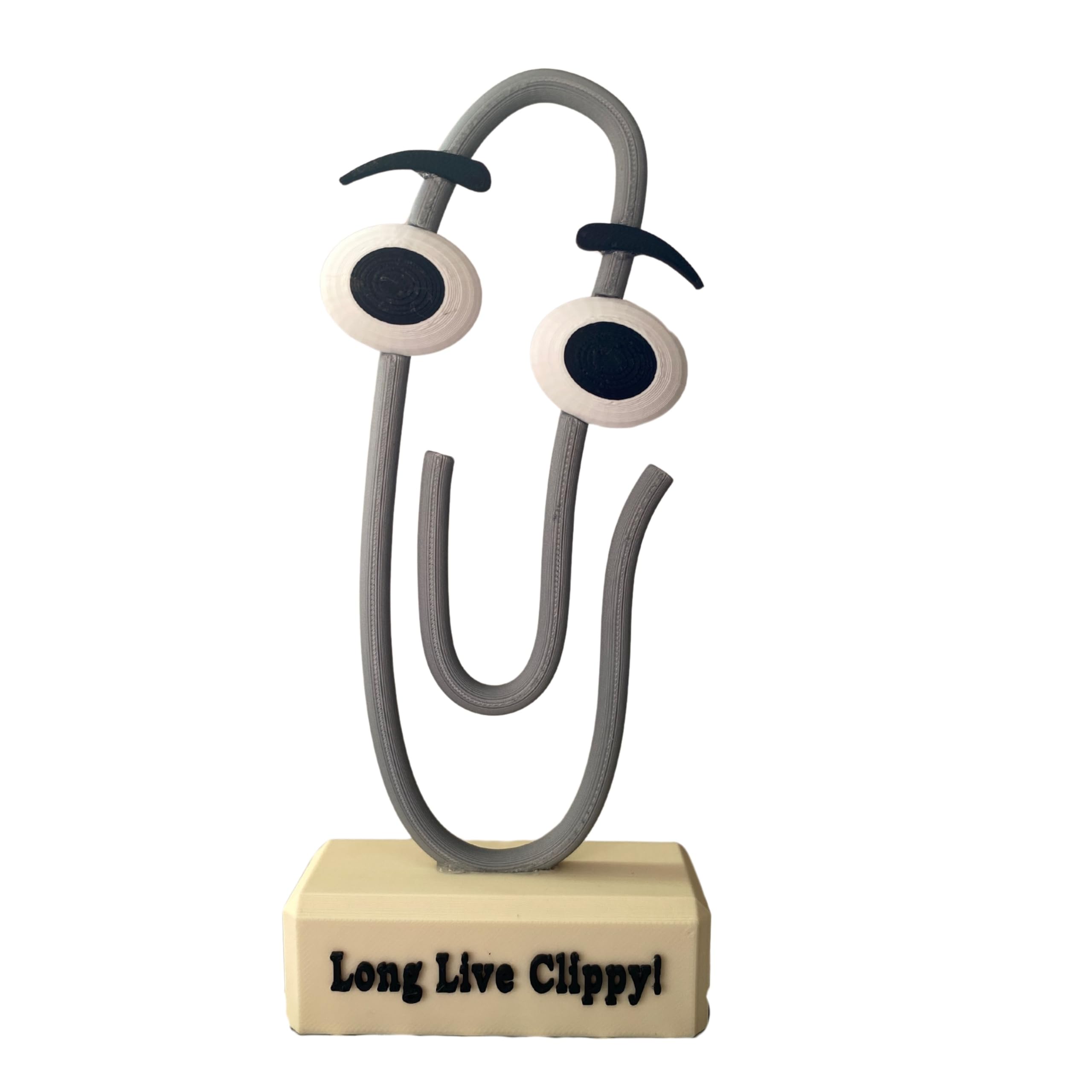 Clippy - Office Assistant Figurine | Fun 3D Printed Desk Decor | Retro Paperclip Icon | PLA Material | Perfect Gift for Office Workers