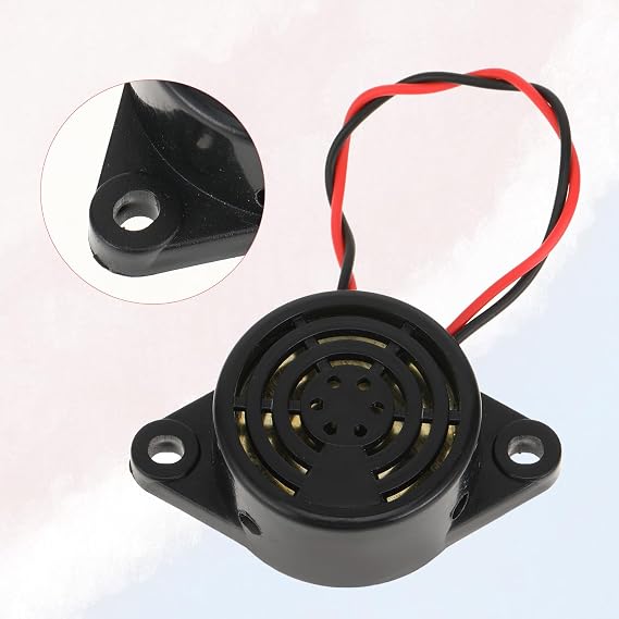4PCS SFM-27-W Beep Tone Alarm Ringer, DC 3-24V 90dB Active Piezo Electronic Buzzer, Black Continuous Beep Speaker, Electronic Buzzer Alarm Sounder Sound Beep