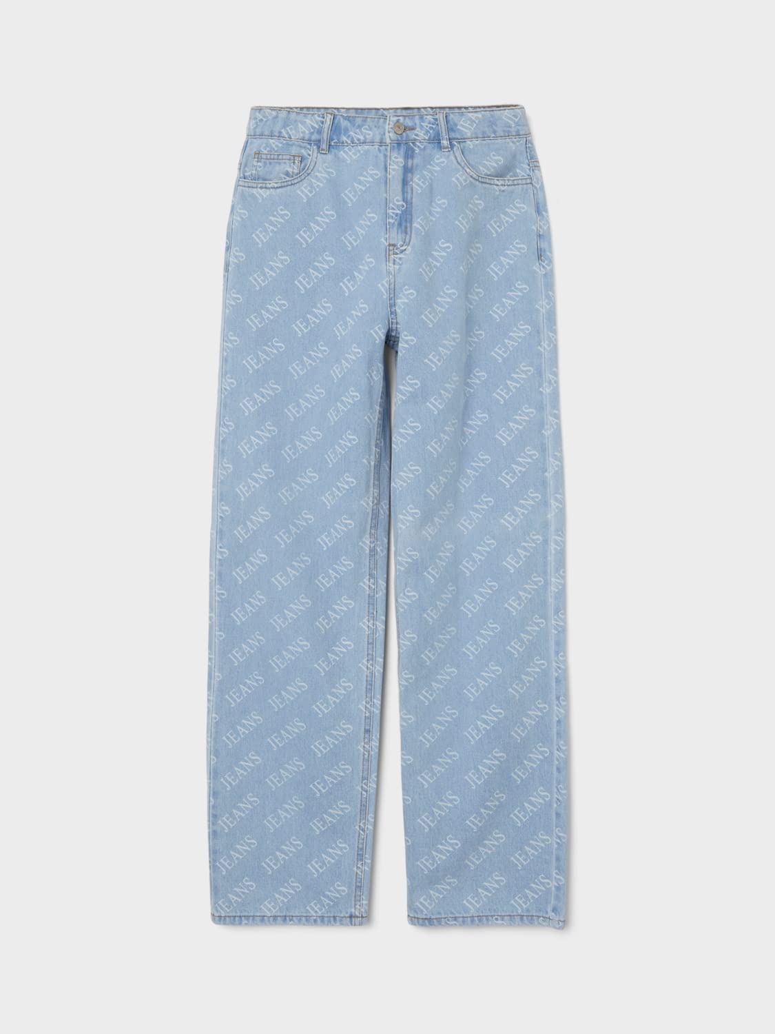 NAME IT Spodnie Nlftexizza Dnm Hw Straight Pant - Spodnie Dziewczynki