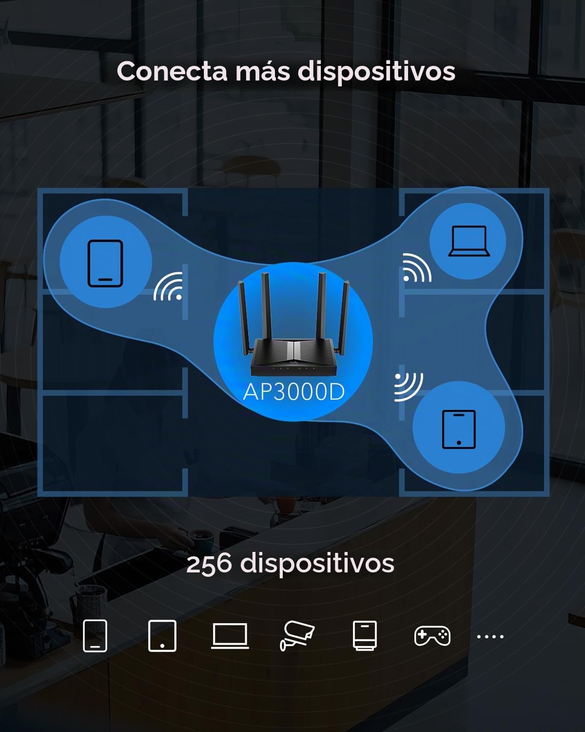 Cudy AP3000D WiFi 6 AX3000 Punto de acceso Gigabit inalámbrico de escritorio, puente Wi-Fi, formación de haz, soporta múltiples SSID, 4 antenas fijas, 802.3at/af o PoE pasivo y alimentación de 12 V CC