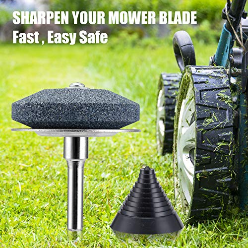 【2021 New】Universal LawnMower Blade Sharpener, lawn mower blade grindstone with Wear-resistant Steel backing for any electric drill for sharpening knives, garden, kitchen, courtyard-3Pack+Balancer - Thumbnail 2