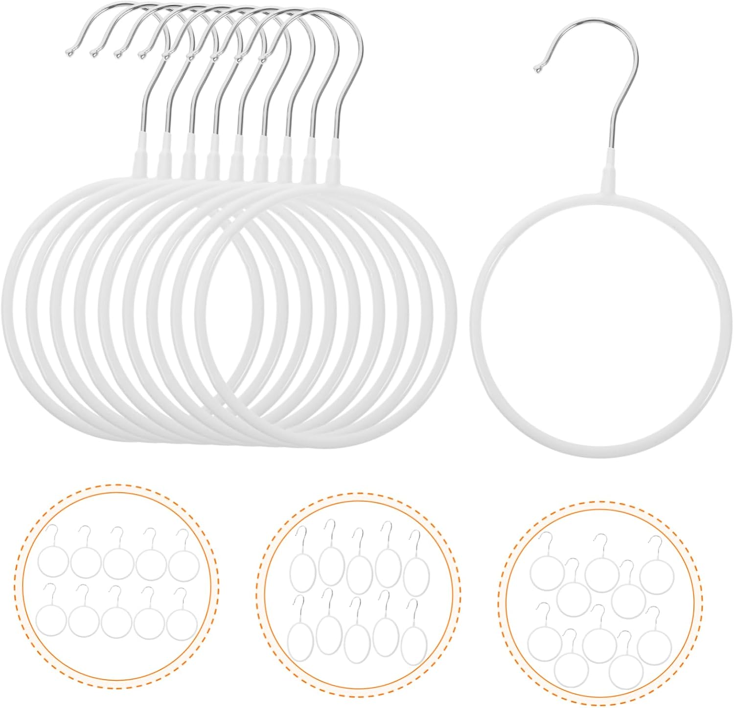 PRETYZOOM 10pcs Slip Scarf Hanger Organizer Scarf Storage Hooks Closet Hanging Organizer for Mantel Cashmere Shawls Ties