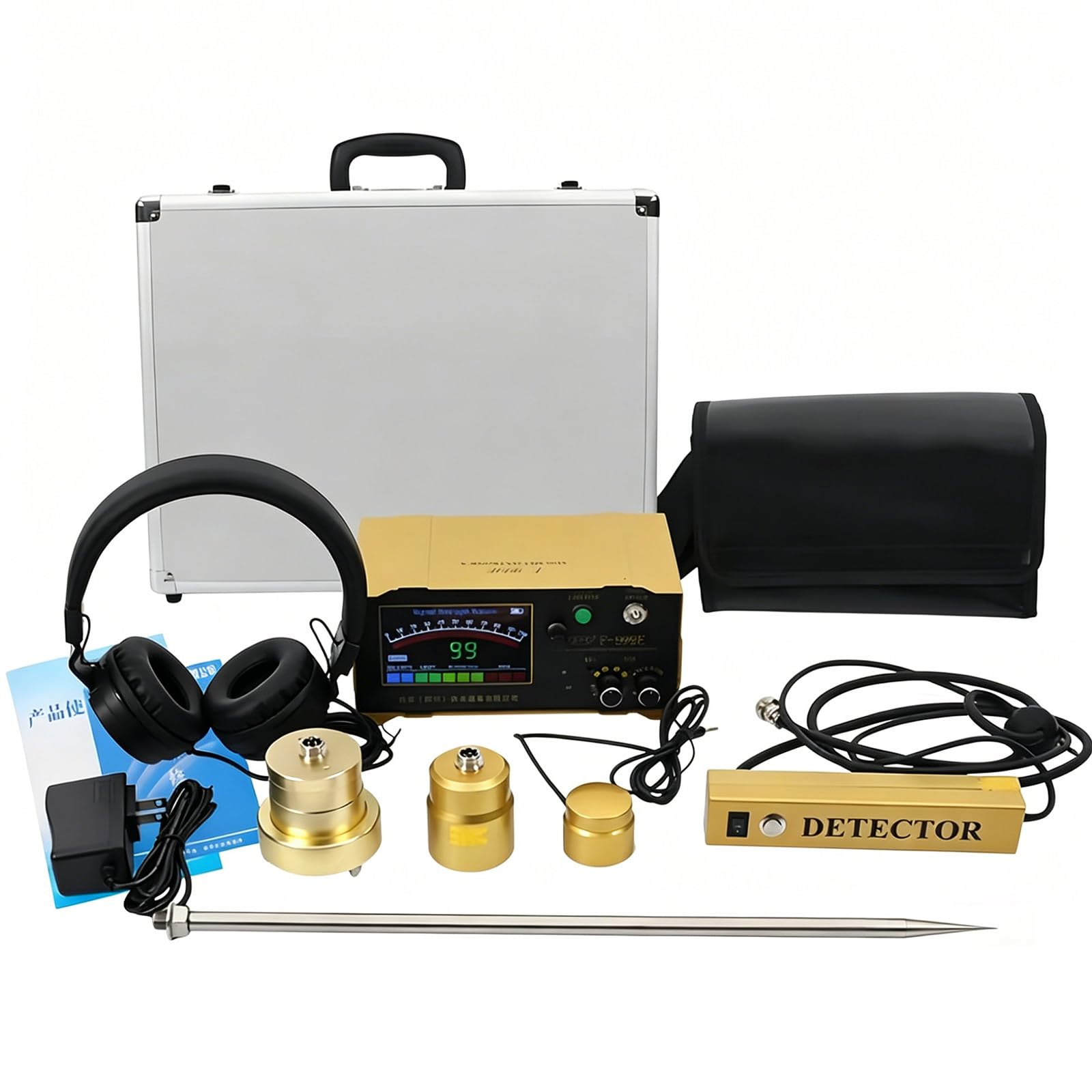 CLEASEBILY F999E Water Leak Detector – Professional High Sensitivity, 200-3000Hz Adjustable, Digital Display & Headphone, for Homes & Construction Sites