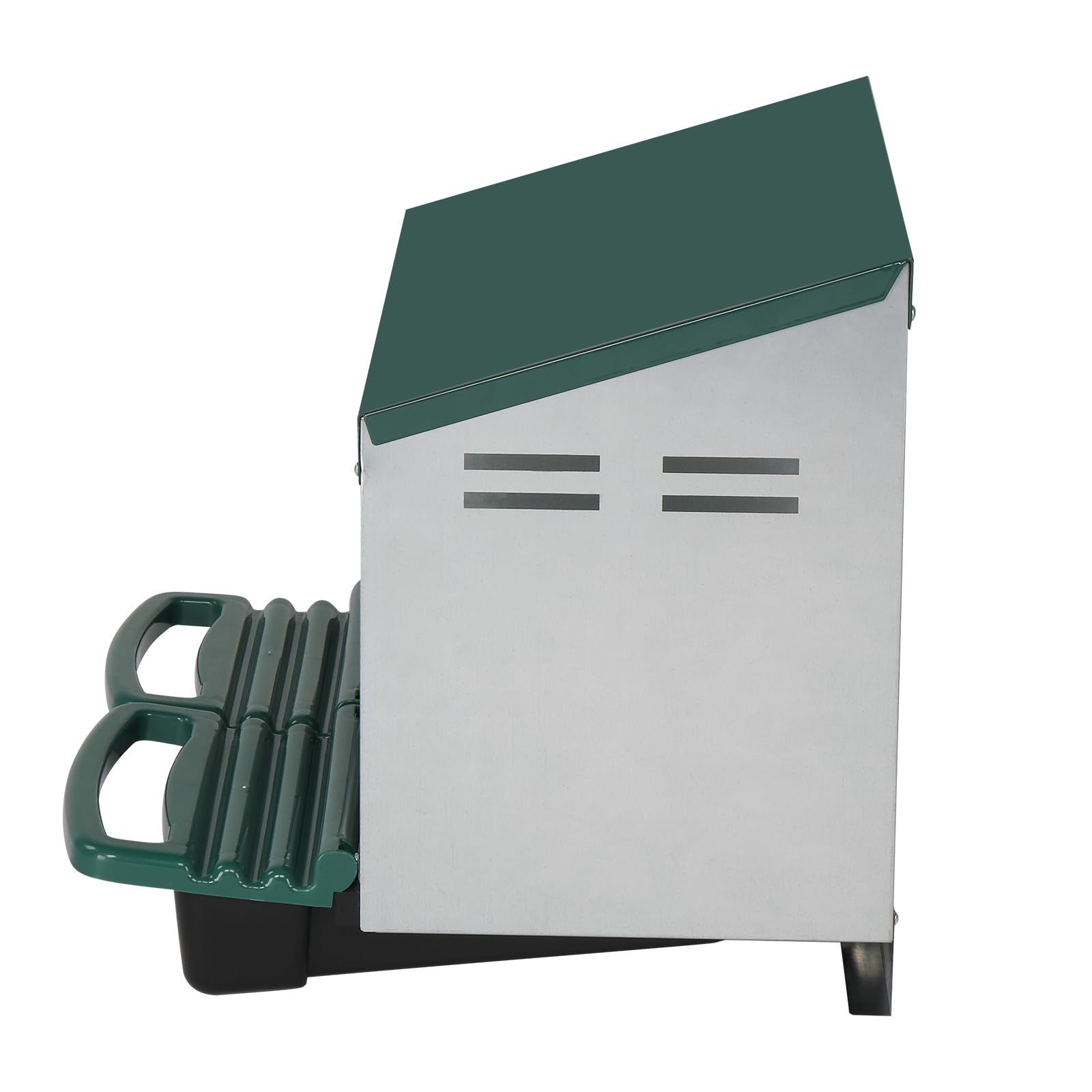 LEADZM Pondoir Poules pondeuses 2 emplacements - Poulailler en métal Bac de récupération Ponte, Installation Facile et Collecte des œufs, 54 x 52 x 47 cm, Vert
