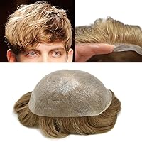 Vista 37 de Tupé para hombre, pieza de cabello humano real, sistema de reemplazo para hombres, piel ultrafina, tupé, línea capilar natural, tupé para hombre, 3#