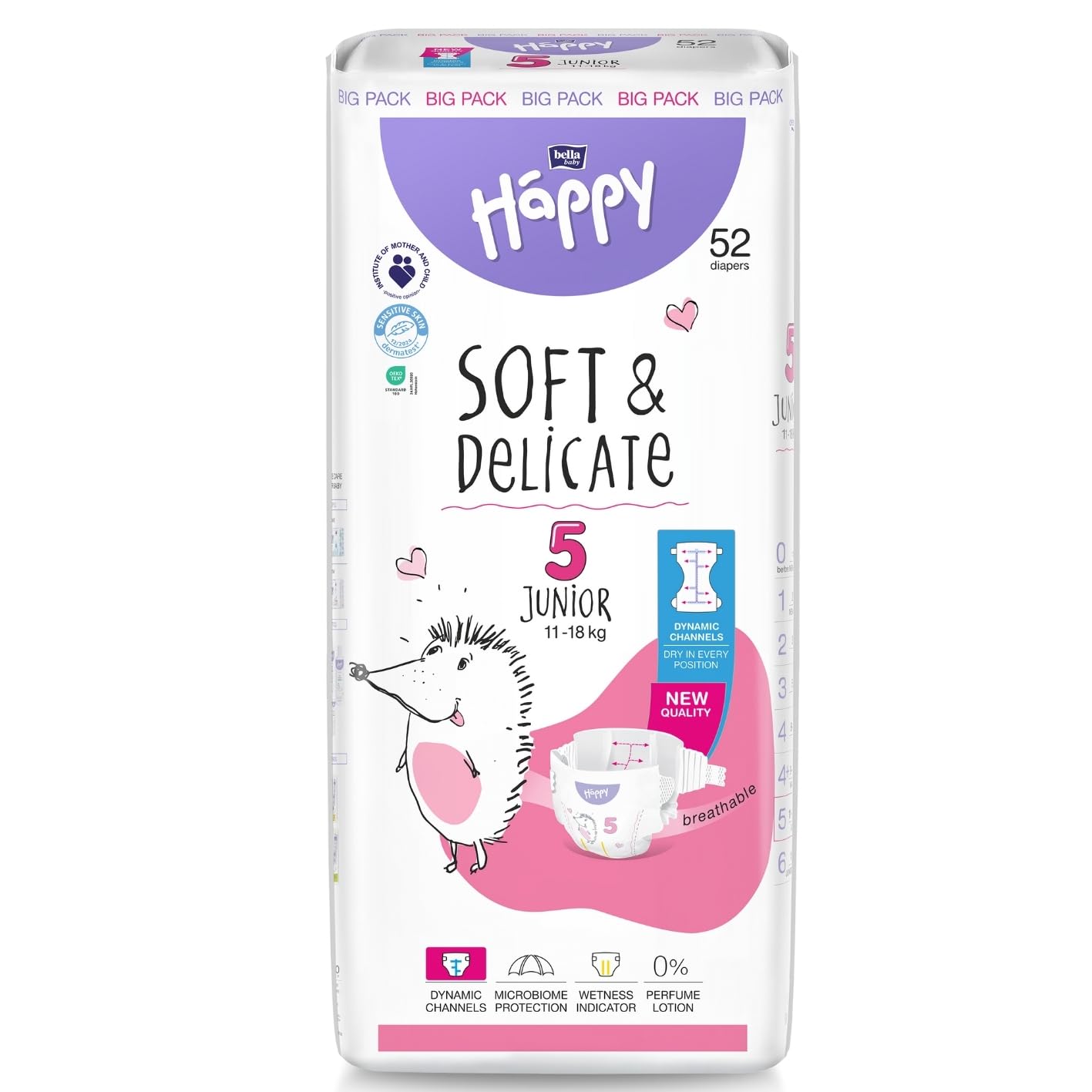 bella baby Happy Windeln soft & delicate Größe 5 Junior 11-18 kg 104 Stück Einweg Vorratspack