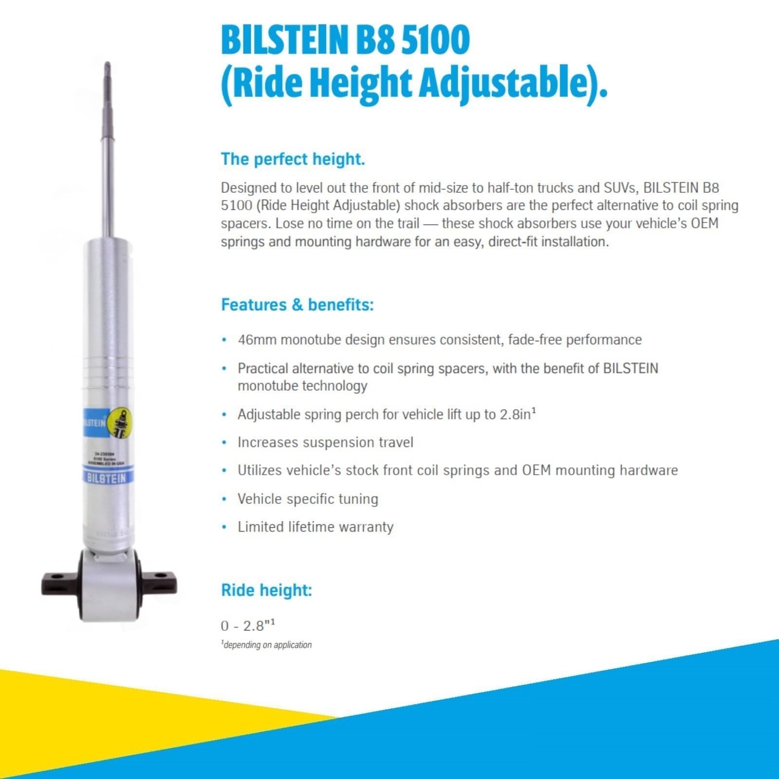 Bilstein B8 5100 F&R Shock Absorbers | Chevrolet Silverado 1500 LTD (22+) (24-337052) main image 0