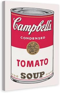 LEES TOSS Andy Warhol Soup Can (Tomato) Canvas Wall Art Bedroom Painting Decorative Poster for Room Aesthetic Living Room Decor Poster Frame:12x18inchs(30x45cm)