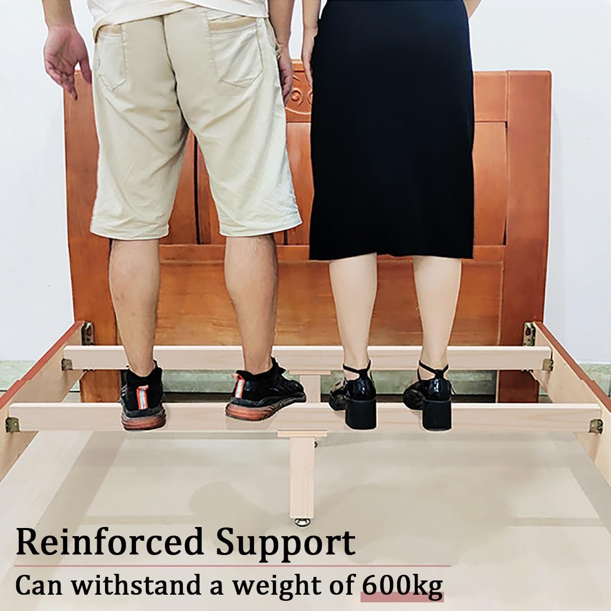 Set di 2 gambe per mobili, piedini di ricambio regolabili in altezza per divano, letto, panca, legno grezzo con vite, piedini di livellamento per armadietti