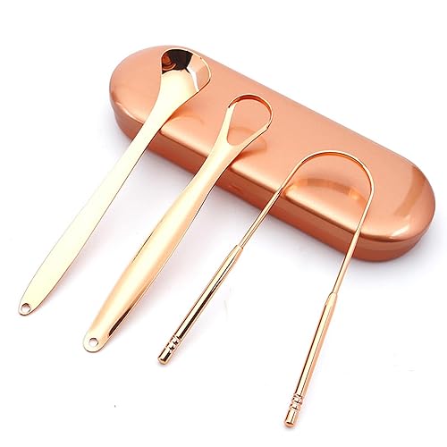 Miniatura 1 de Raspador de lengua, limpiador de lengua de acero inoxidable 100% quirúrgico para adultos y niños, raspadores de lengua de metal profesionales para