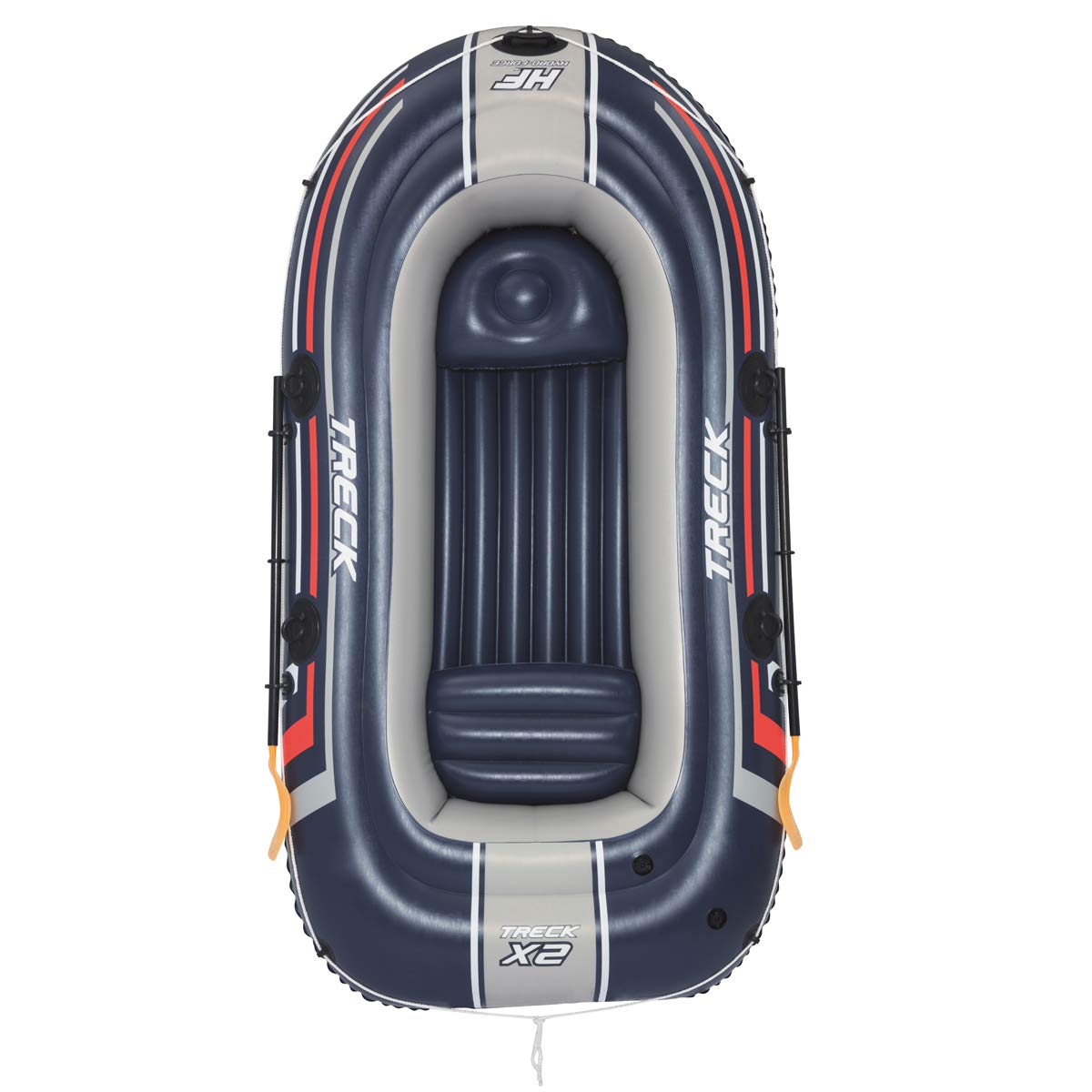 Bestway 61068 Bateau Pneumatique Hydro Force™ Treck X2 255 X 127 X 36 cm avec 2 Rames et Un Gonfleur à Pied