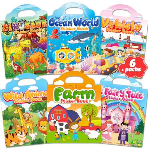 Walenced Reusable Sticker Book for Toddlers, Stickers for Kids, Toddler Craft Activities, Toddler Travel Toys Ages 3 and Up Boy Girl Easter Basket...