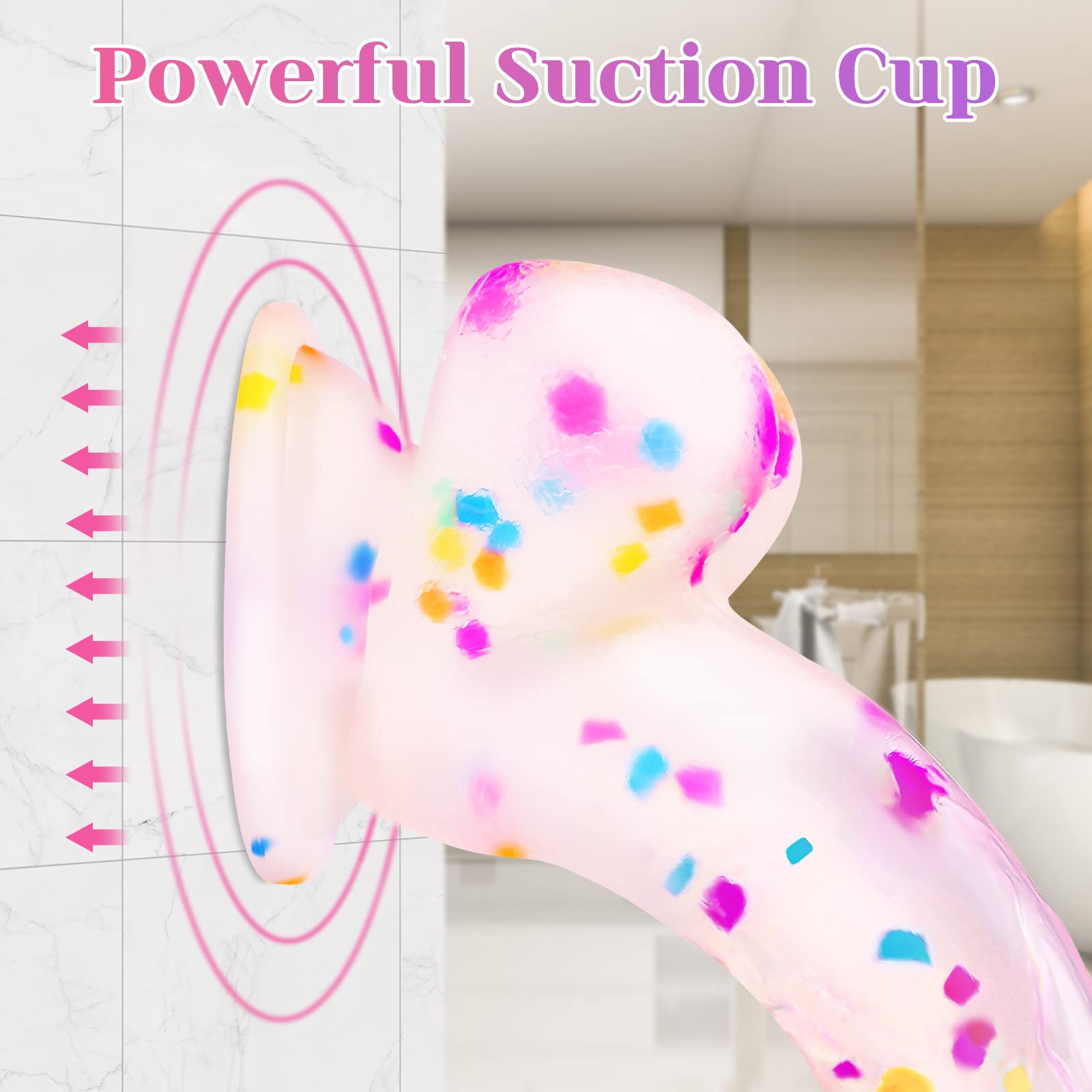 7.6 Inch  Realistic Dildos, Human Safety Material,Medical Silicone, with Powerful Suction Cups, Suitable for Women/Men/Gay, Adult Toys for Women or Beginer (Colorful): Colorful