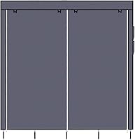 Vista 8 de 67" Portable Wardrobe Closet, Wardrobe Closet for Hanging Clothes with 2 Hanging Rods, 12 Clothes Storage Organizer Shelves, Non-Woven Fabric Grey