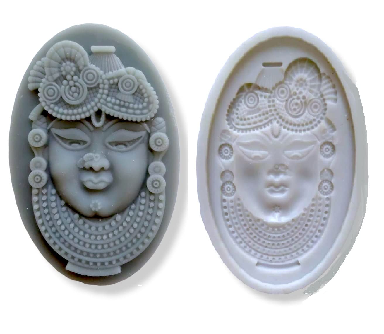 AUU God Shreenath Silicone Mold Bhagwan Krishna Temple god bava's DIY Clay Cement Resin Silicone Mould Flexible and Reusable Silicone Mold