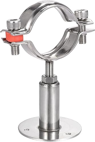 Miniatura 5 de uxcell Soporte de tubo de montaje en techo de montaje en pared, abrazadera de soporte de tubo ajustable de acero inoxidable 304 para tubería de