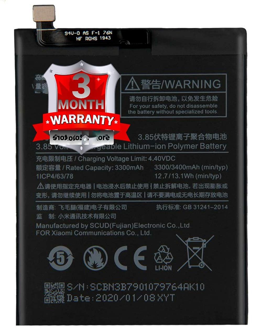 WIMAX (100% Care OG) BM3B Mobile Battery Compatible for Xiaomi Mi Mix 2 Mix 2s {3400mAh} with 3 Months Warranty