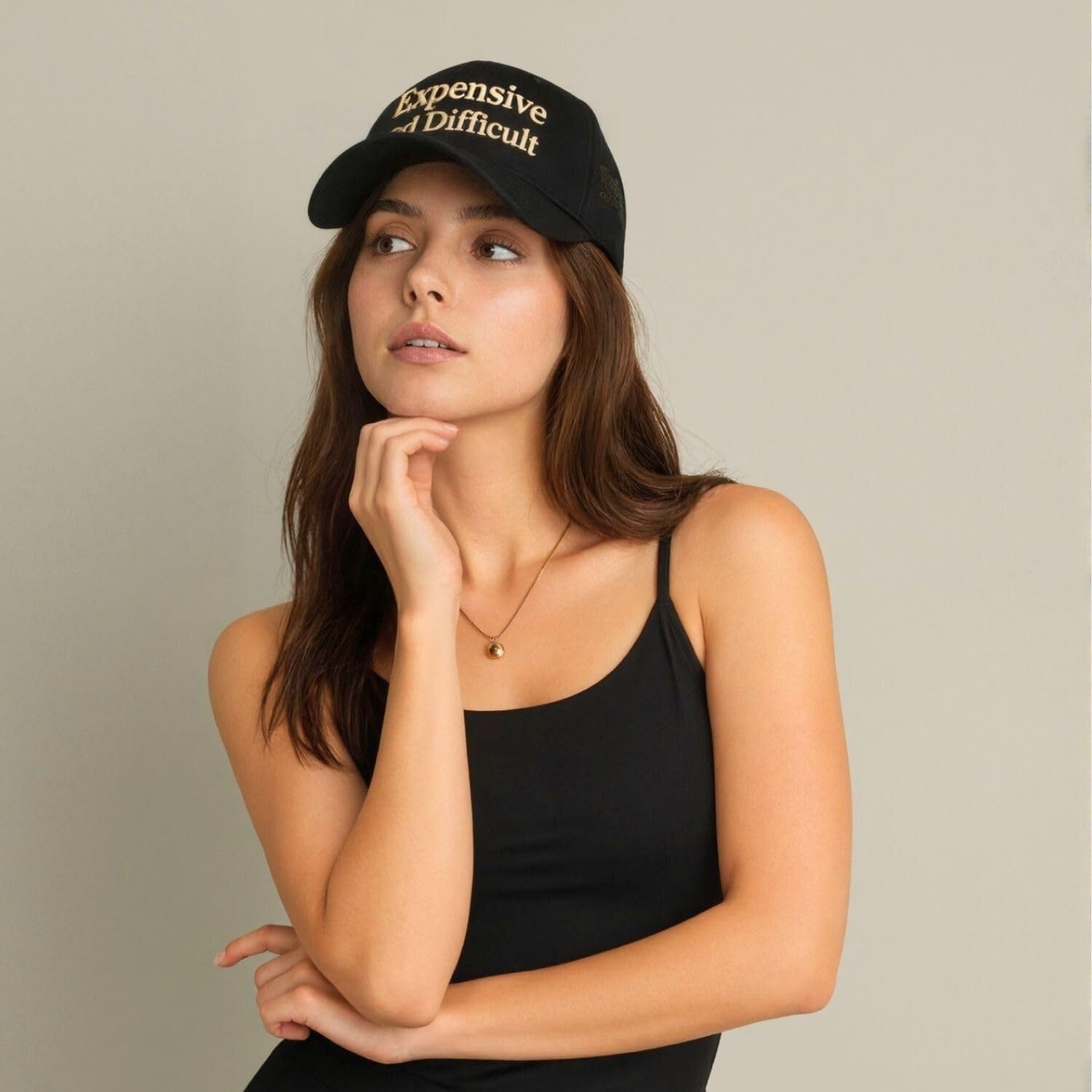 Expensive and Difficult Trucker Hat – Funny Women’s Baseball Cap with 3D Embroidery – Adjustable Vintage Style Hat - Image 2