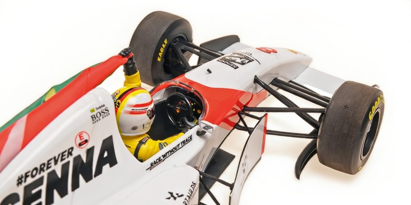 Minichamps 530931805 - McLar MP4/8 Sebastian Vettel Ayrton Senna Tribute Imola 19.05.24 - Scala 1/18 - modellino Auto