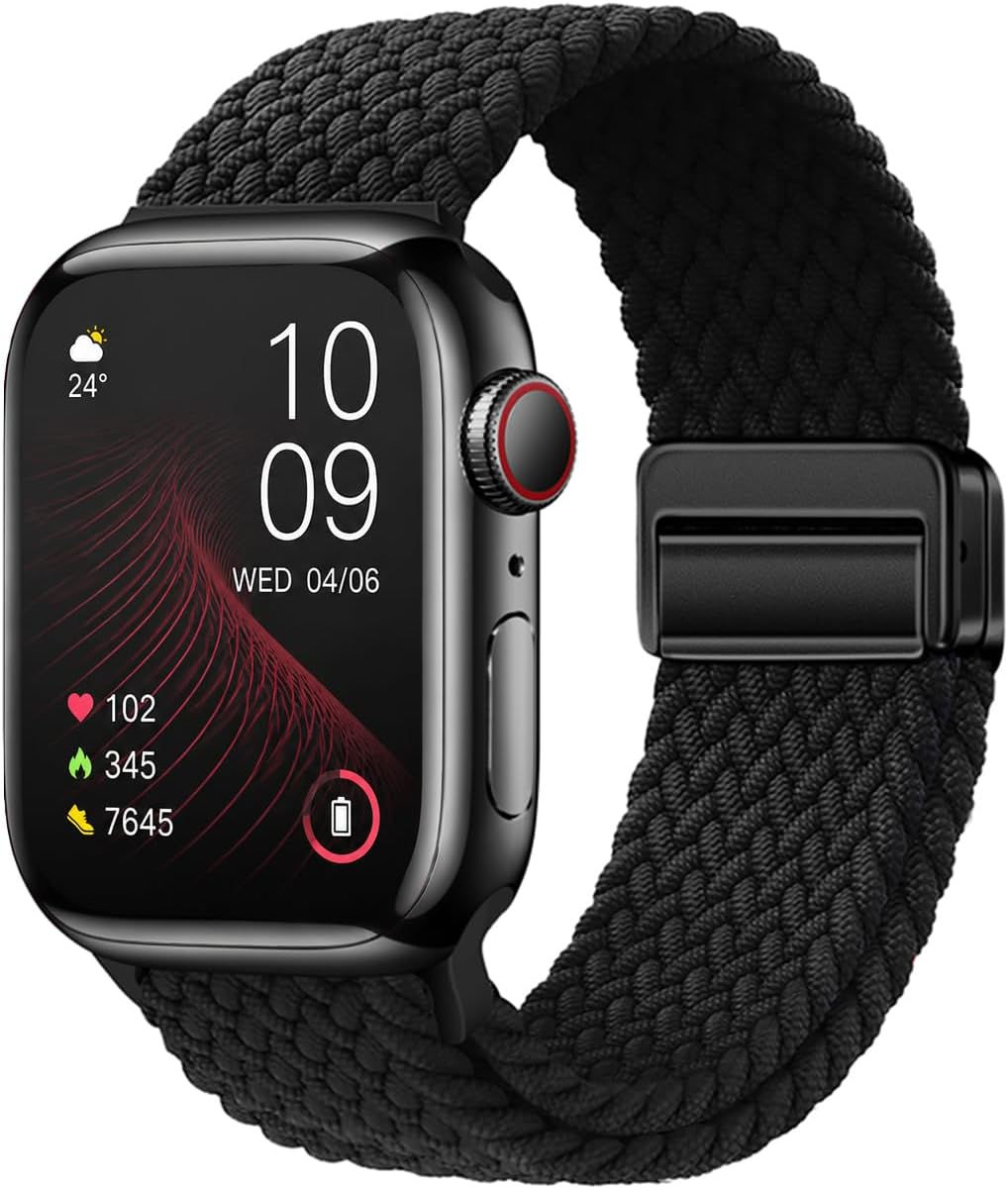 Braided Magnetic Watch Band Compatible with Apple Watch 38-49mm | Compatible with Watch Series 11/10/9/8/7/6/5/4/3/2/1 SE/Ultra Women Men Lightweight Daily Sports Nylon Band Replacement Strap