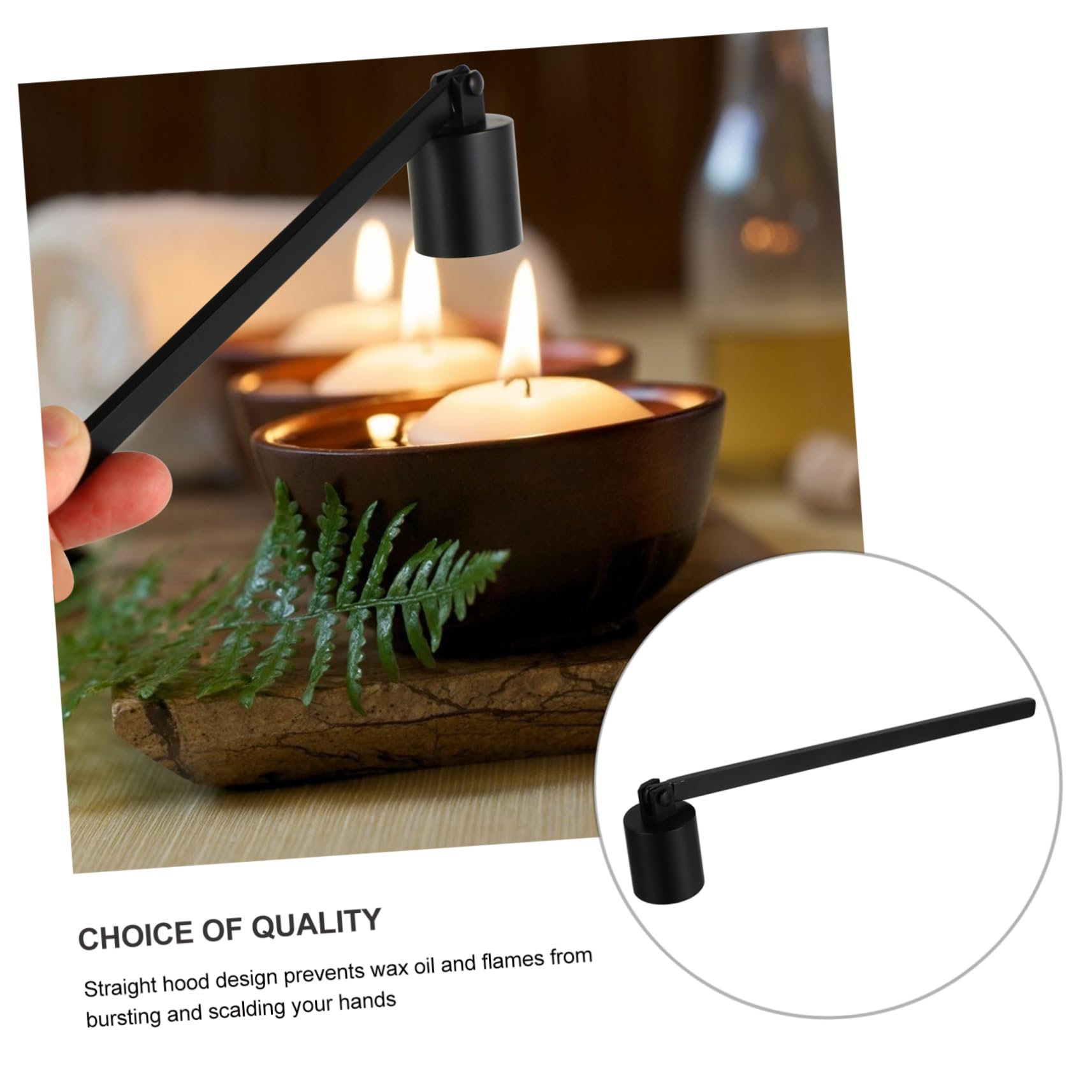 OUNONA 1Pc Long Handle Candle Snuffer Stainless Steel Wick Snuffer Tool for Safely Extinguishing Candle Flames Candle Accessory for Home and Giving