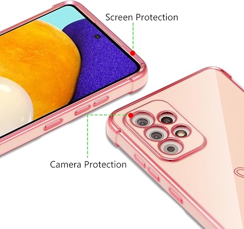 Miniatura 2 de ZTOFERA Funda Samsung Galaxy A52A52S 5G, bonito borde chapado con patrón de corazones de amor con protección para lente de cámara, funda para Galaxy