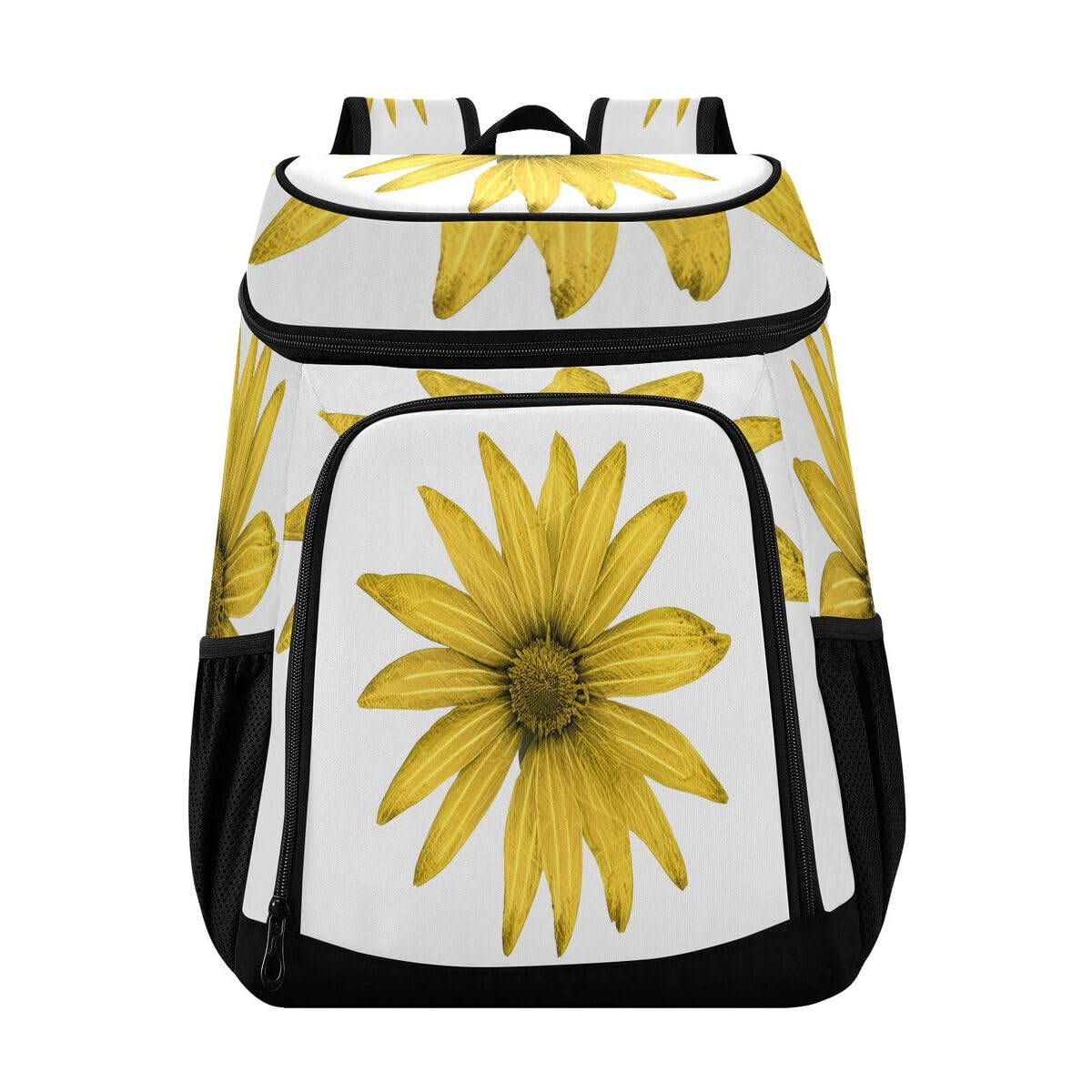 Jerusalem Artichoke Flower Yellow Cooler Backpack Leakproof Insulated Lunch Cooler Bag 30 Cans Camping Backpacks for Beach Road Trip Picnic