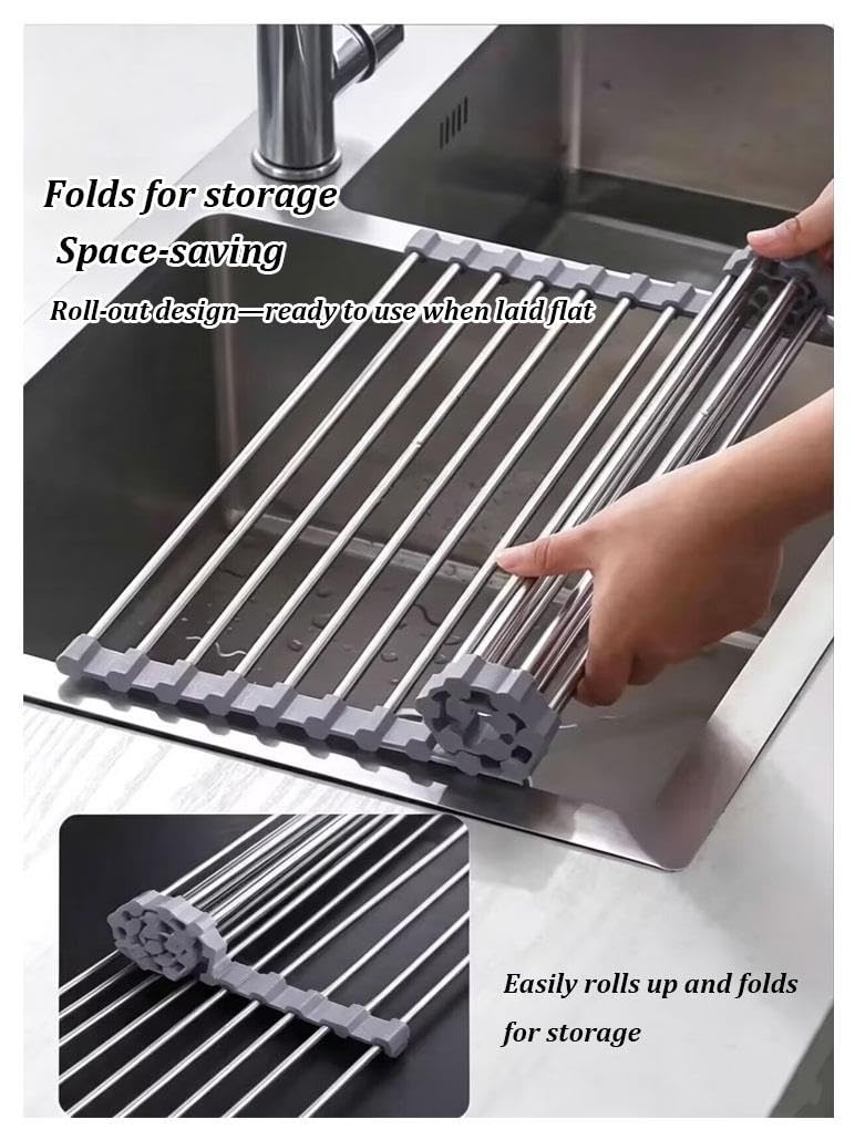 Escurreplatos Plegable Y Extraíble Escurridor De Platos para Fregadero