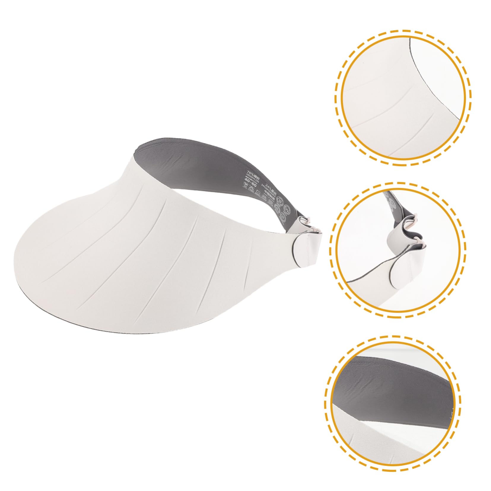WOONEKY Chapeau Anti-UV Pliable à Larges Bords pour Femmes Blanc