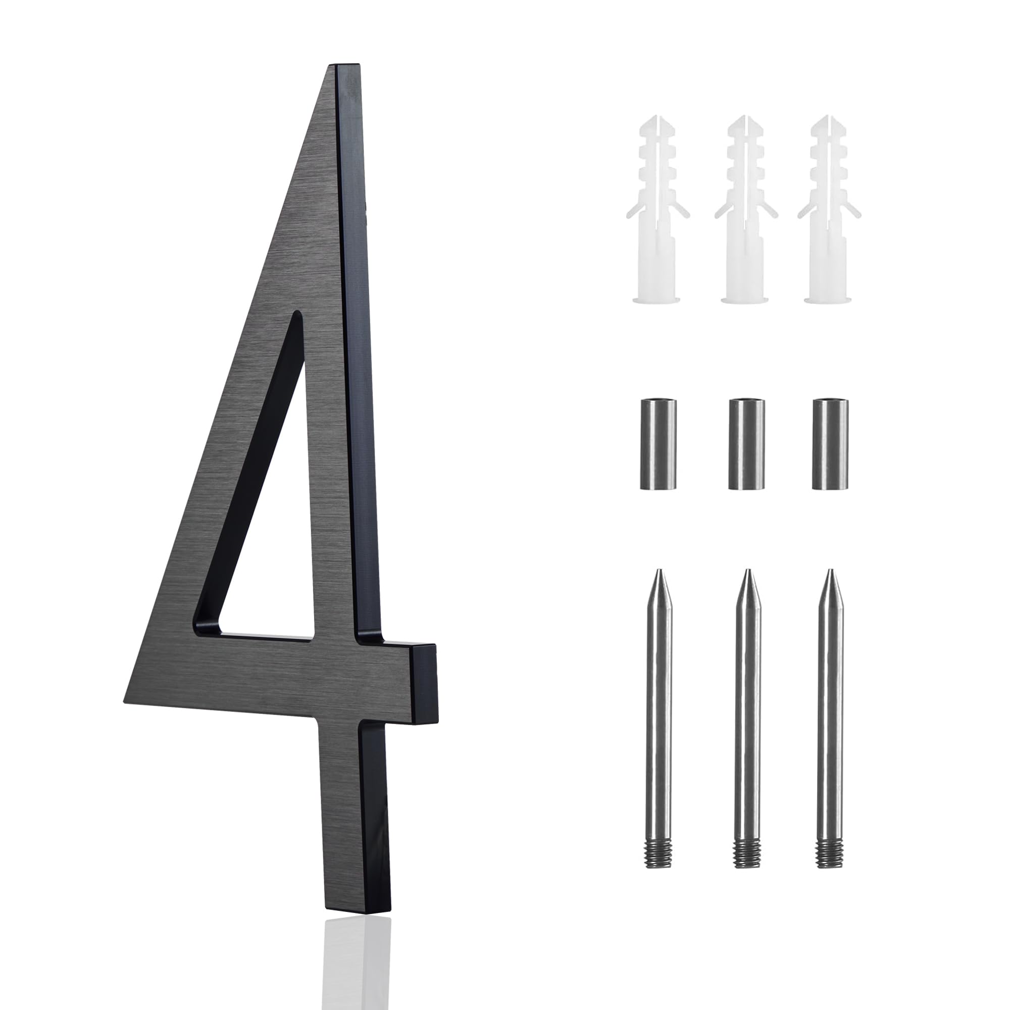 QPMWDBSZ 8 Inch Floating House Numbers – Modern Metal Address Numbers For Outside, Zinc Alloy Anti-Rust With Nail Kit For Garden, Door, Apartment