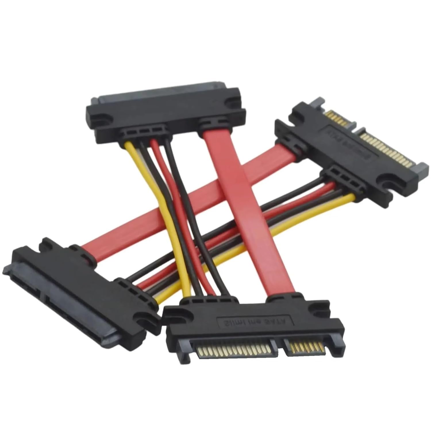 SATA 22Pin M-F Cable Male to Female 22 Pin Serial ATA SATA Data Power Combo Extension Cable Connector Conterver(30cm)