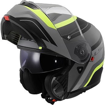 LS2 Klapphelme motorrad STROBE II MONZA mat black H-V yellow L