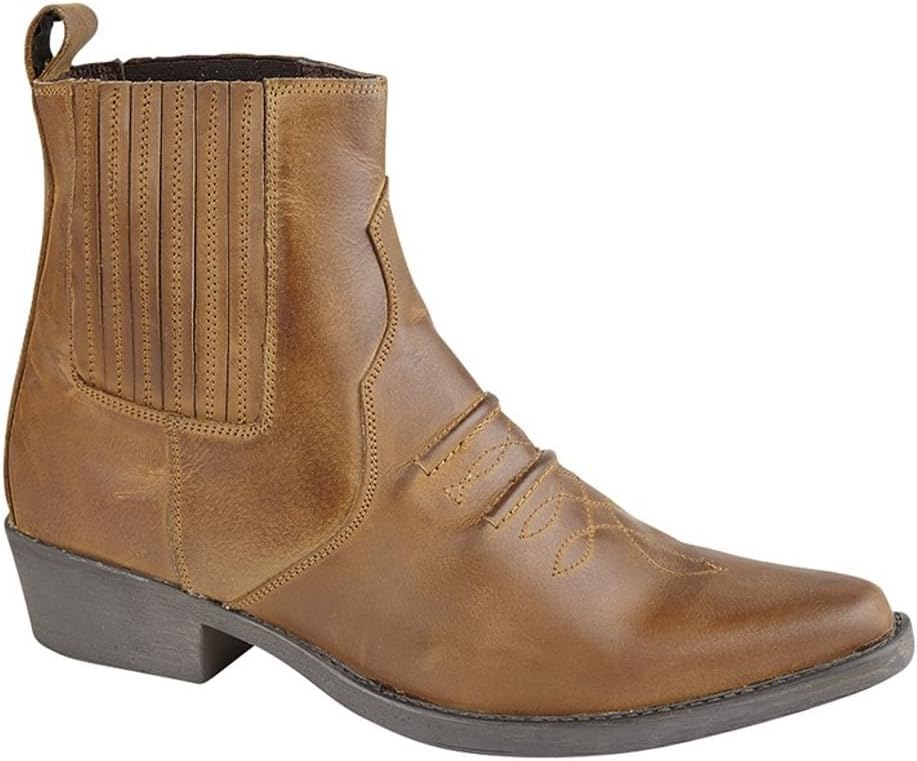 Gusset Western Ankle Boot - Tan - Tan - size UK Mens Size 12