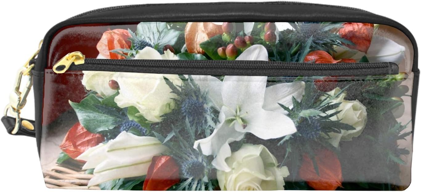 Amazon ペンケース 鉛筆入れ 袋 筆箱 たっぷり 収納 大容量 高校生 学生バラユリサイサリス花ブーケ ペンケース 文房具 オフィス用品 Amazon ペンケース 鉛筆入れ 袋 筆箱 たっぷり 収納 大容量 高校生 学生バラユリサイサリス花ブーケ ペンケース 文房具 オフィス用品