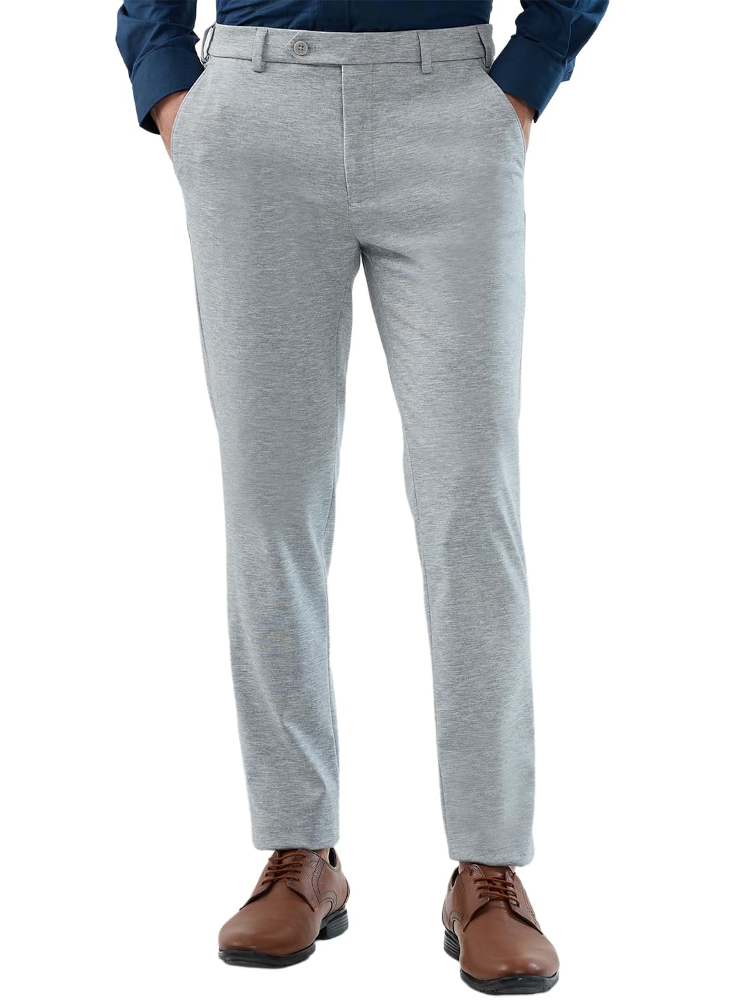 park avenue Men Active Fit Print Pattern Terylene Rayon Spandex Blend Flat Front Formal Trouser-picture-12