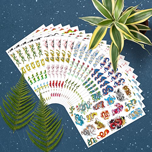 Ancient Dragon Tattoos Party Supplies Decorations Favors Chinese Fairy Dragon Waterproof Temporary Video Cartoon Stickers for Girls Boys Kids Class Activity (405pcs) - image 7