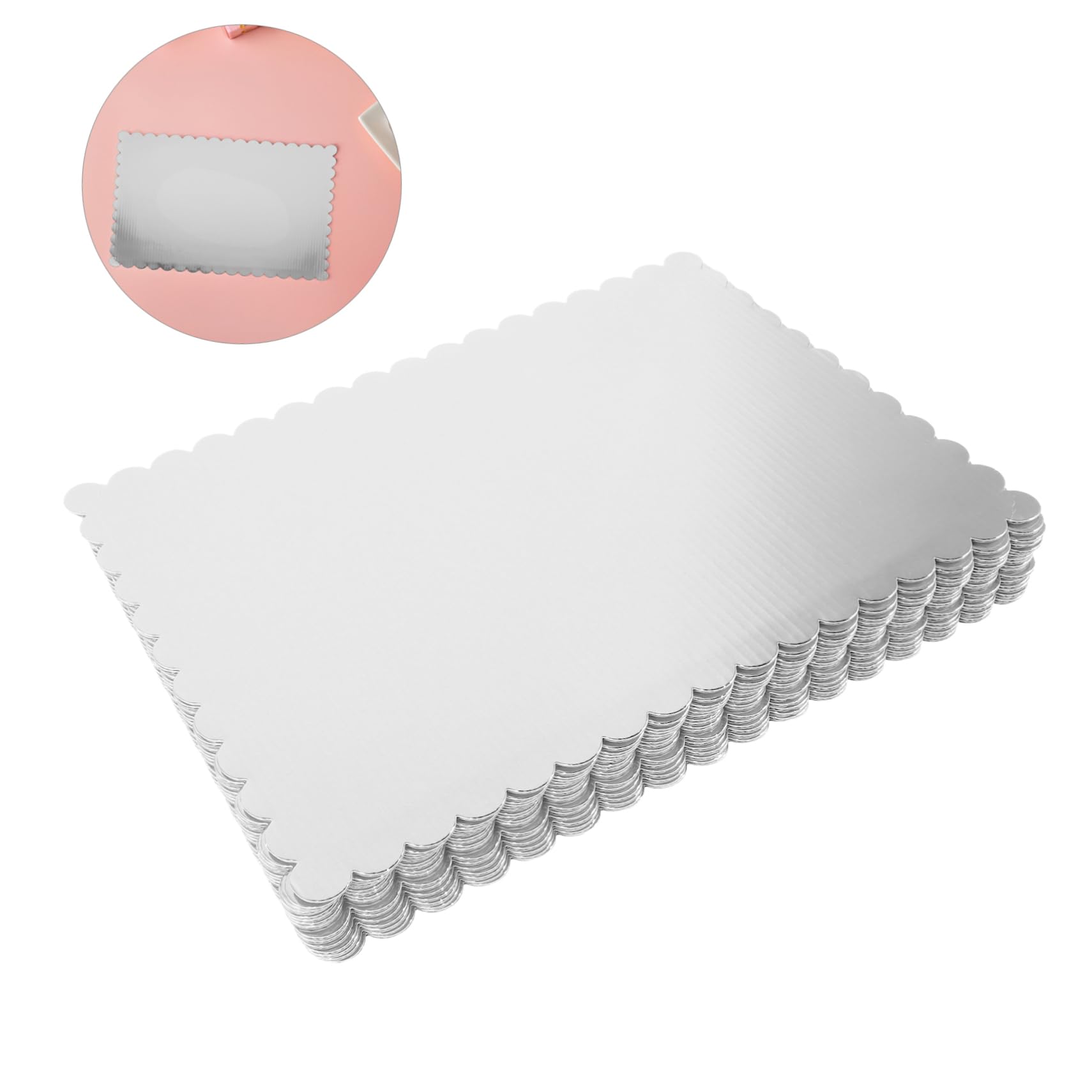 Cabilock 20piezas Bases para Tartas De Cartón Corrugado para Tartas Base Rectangular Antigrasa De Soporte De Cartón Grueso para De Hojaldre Cumpleaños y Repostería