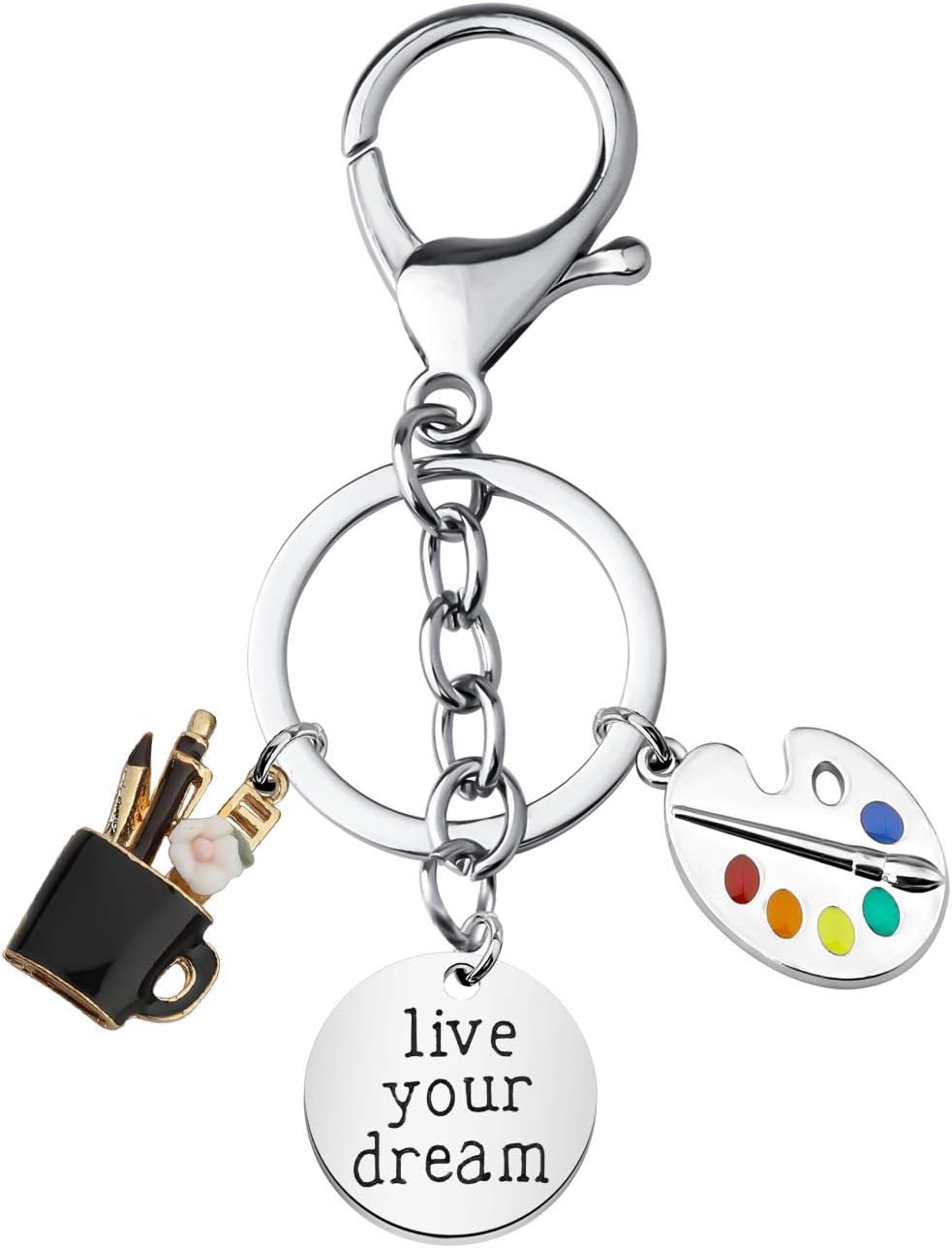 BNQL Artist Paint Palette Keychain Painters Gifts Paint Brushes Pendant Painters Jewelry Artist Gifts