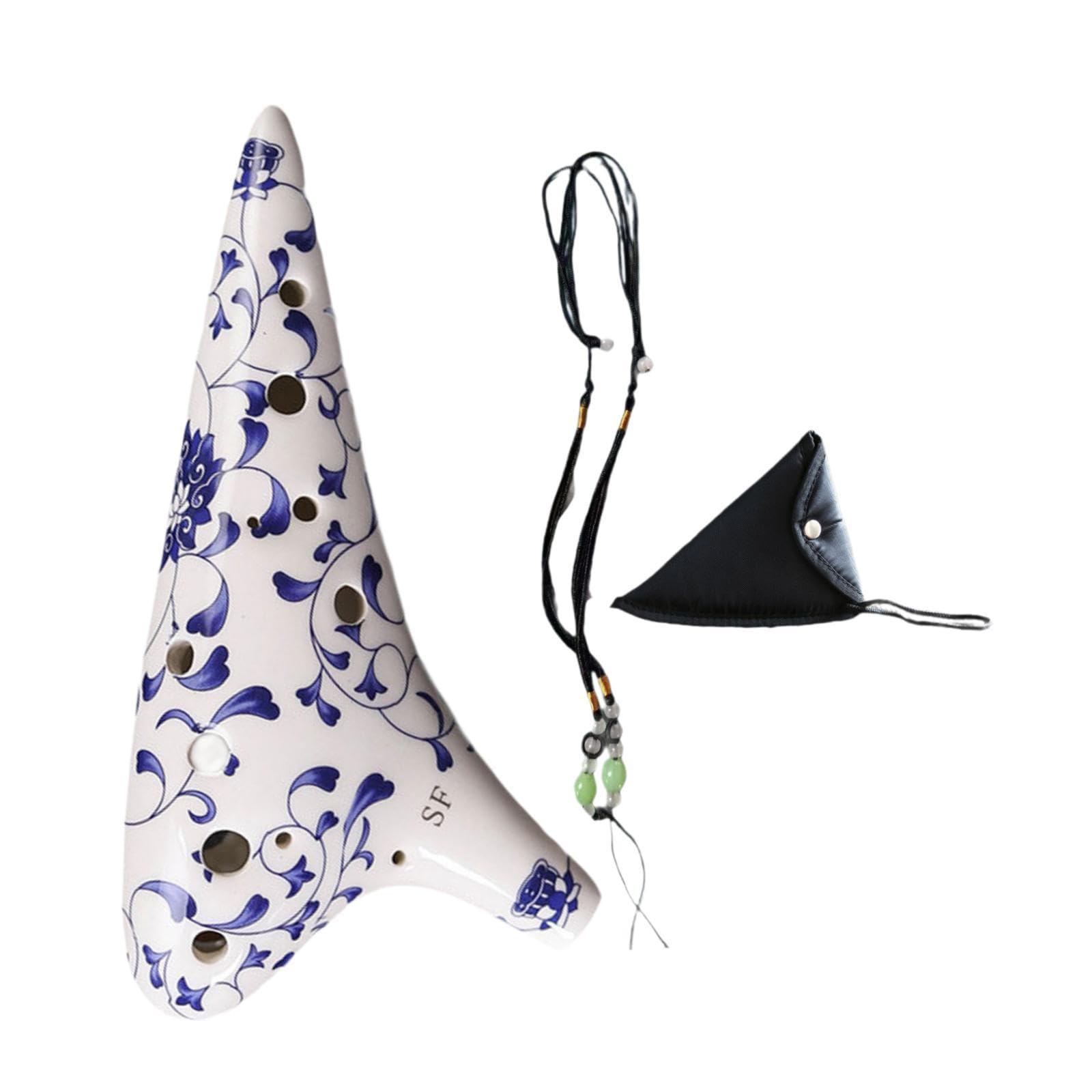 Ocarina in Ceramica Pratica Ed Elegante, con Custodia per Il Trasporto, di Musica E Tracolla, per Esibizioni Professionali, Regalo, B