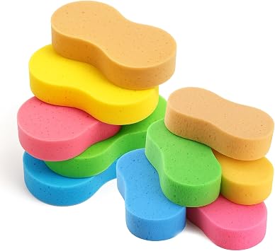 10 Pack Large Car Wash Sponges Non-Scratch Sponges for Auto, Truck, RV, Boat Cleaning Thick Foam for Kitchen, Bathroom, Household Large & Standard