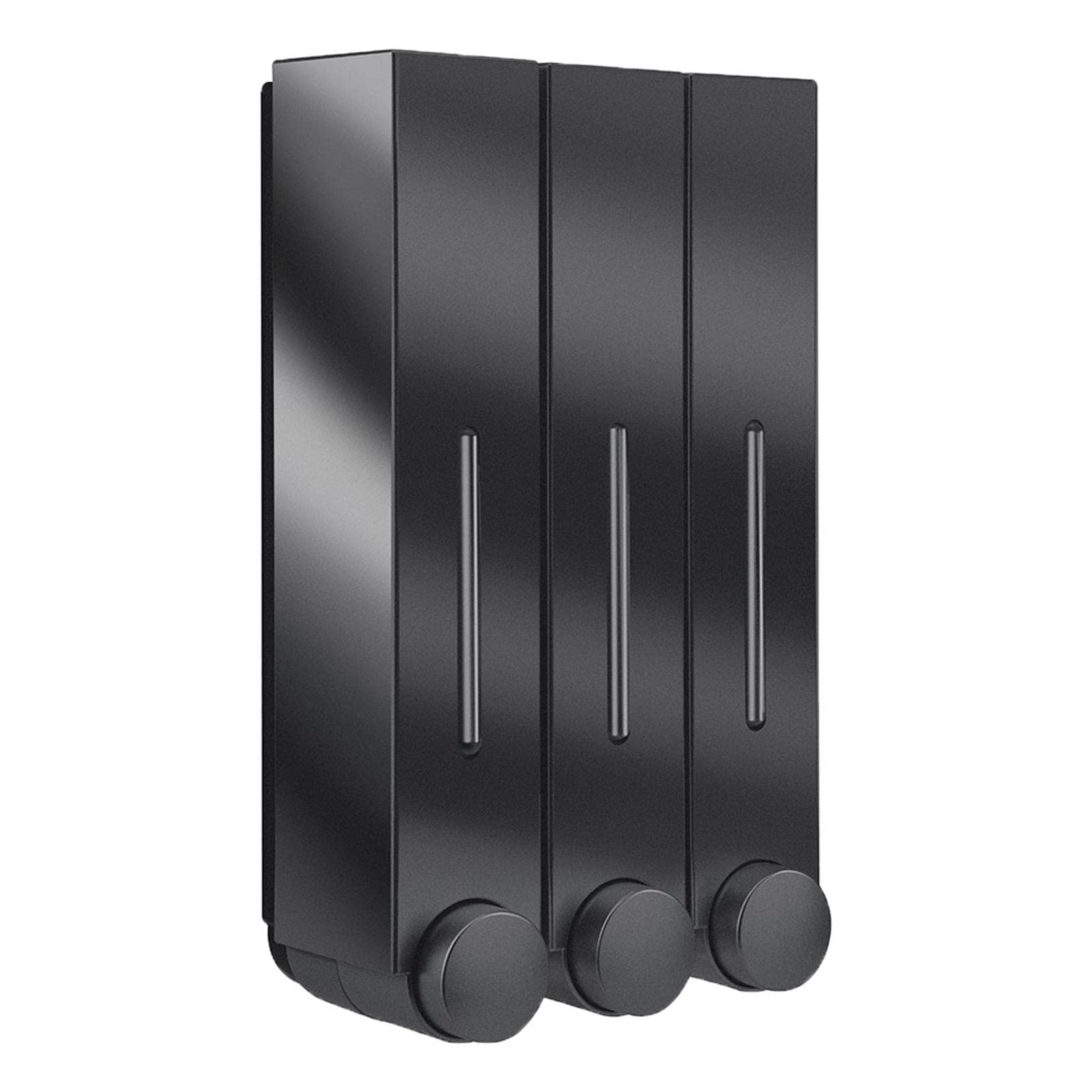 Fenteer Dispensador de jabón Bomba Botellas loción Manual dispensador de Gel líquido Soporte de Pared para Cocina Baño - Triple Negro
