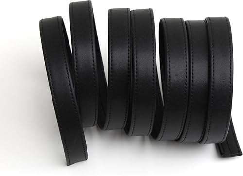Miniatura 2 de lalatia Correas de cuero sintético cosidas para manualidades, tiras de cuero con costuras de 0.6 pulgadas de ancho, 2 yardas de largo, color negro